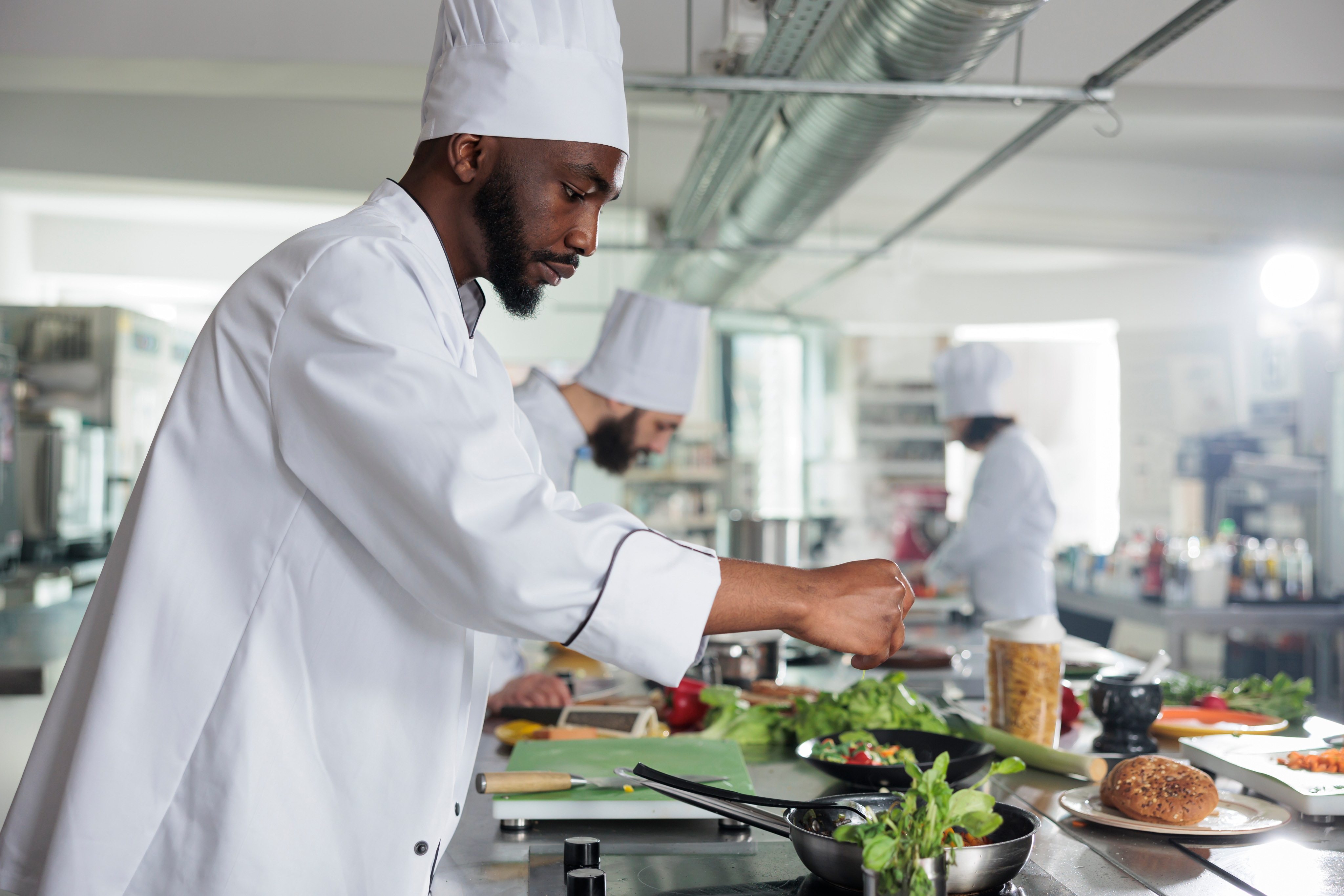 Chef preparing healthy meal
